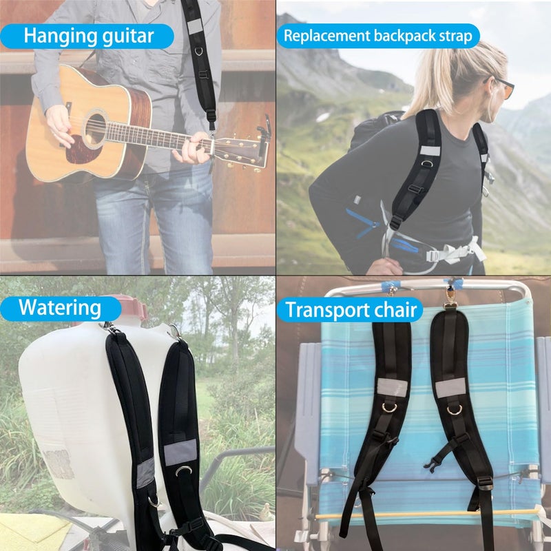 FOLAI Waterproof Replacement Shoulder Strap with Adjustable Belt for Shoulder Bag Backpack Black - Image 2